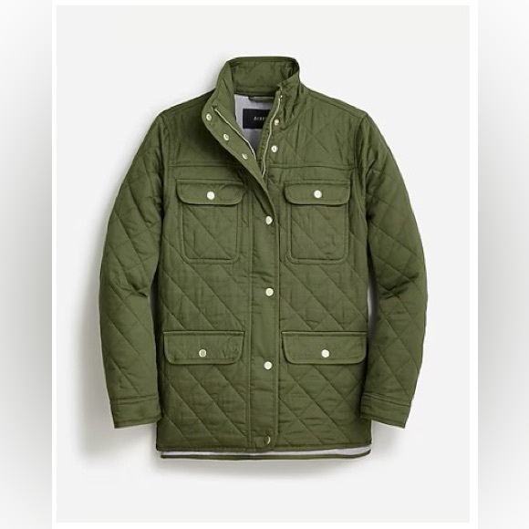Jcrew Downtown Field Jacket, Green, X-Small, NWT - Picture 2 of 5